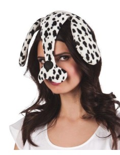 Tiara dálmata com orelhas e focinho - de alta qualidade, ideal para carnaval, festas temáticas e eventos especiais.